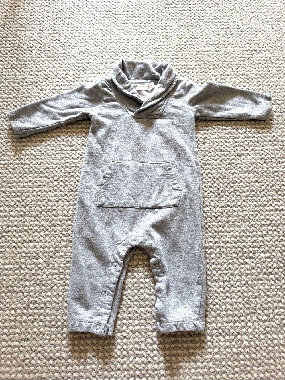 Monica + Andy Organic Cotton Romper | 6–9 Months | Heather Gray